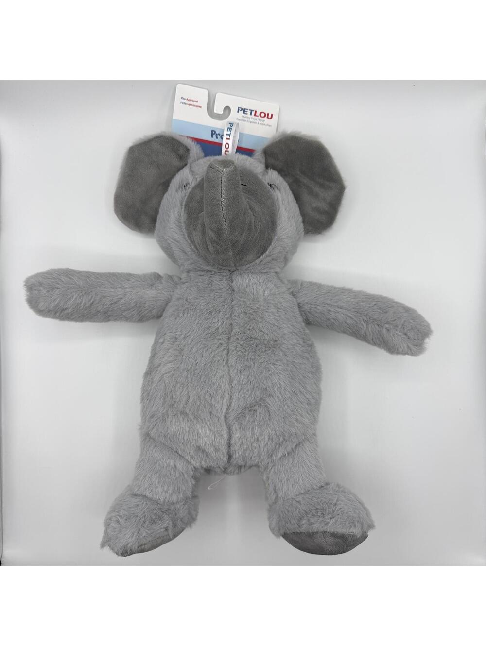 Petlou 15" Elephant Plush Toys Durable Squeaker and Crinkle Paper Dog Chew Toy - Picture 2 of 8